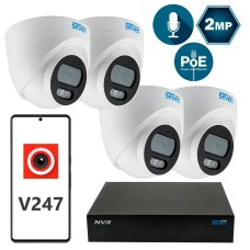 Комплект відеоспостереження на 4 внутрішні купольні 1080p IP-відеокамери SEVEN 4D2-IN