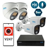 Комплект відеоспостереження на 2 купольні та 2 циліндричні 1080p IP-відеокамери SEVEN 2D2B5