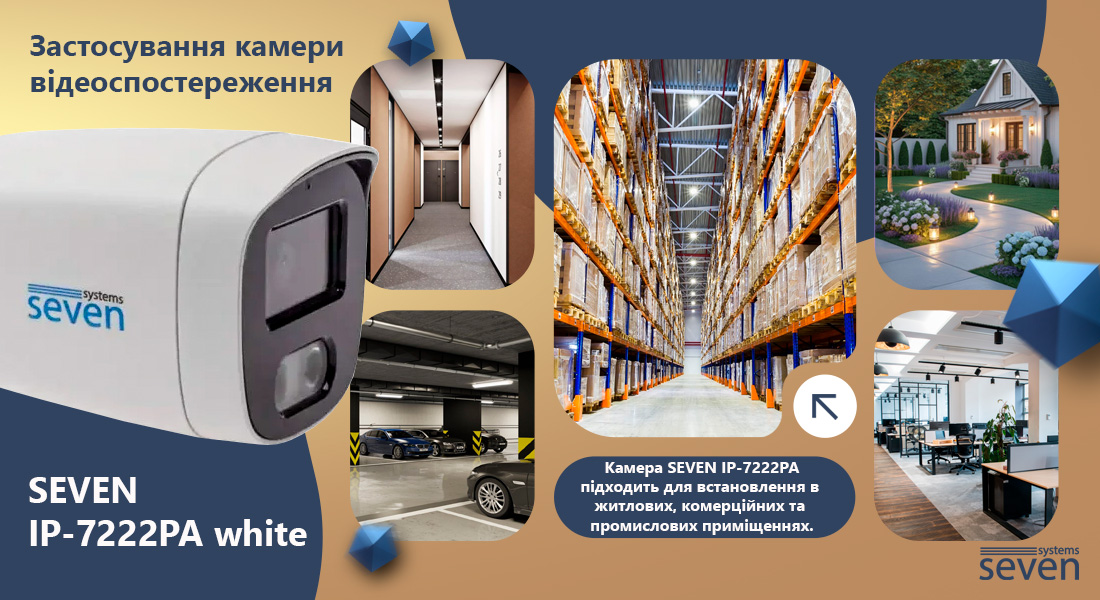 SEVEN IP-7222PA Застосування камери відеоспостереження SEVEN IP-7222PA